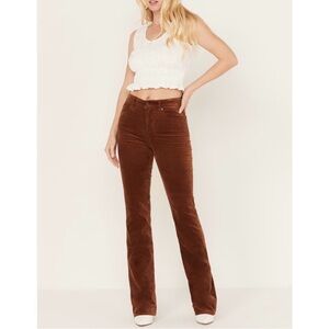 7 For All Mankind Velvet Skinny Pants - Cognac Brown - Size 28